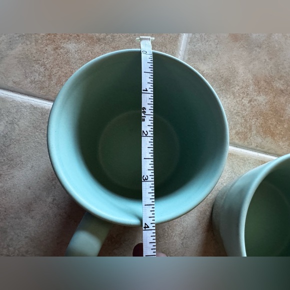 🌼Anthropologie Set of 2 Teal Ceramic mugs🌼 Like New. Never used🌼 - Picture 5 of 14
